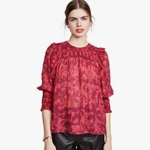 Joie Red Floral Blouse